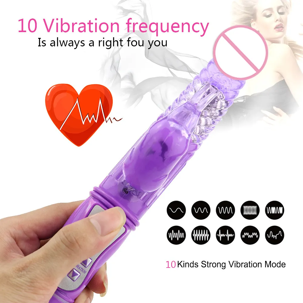 Dildo Rabbit Vibrator Rotation Vibration Clitoris Stimulation G-spot Massager sexy Toys for Women Masturbation Double