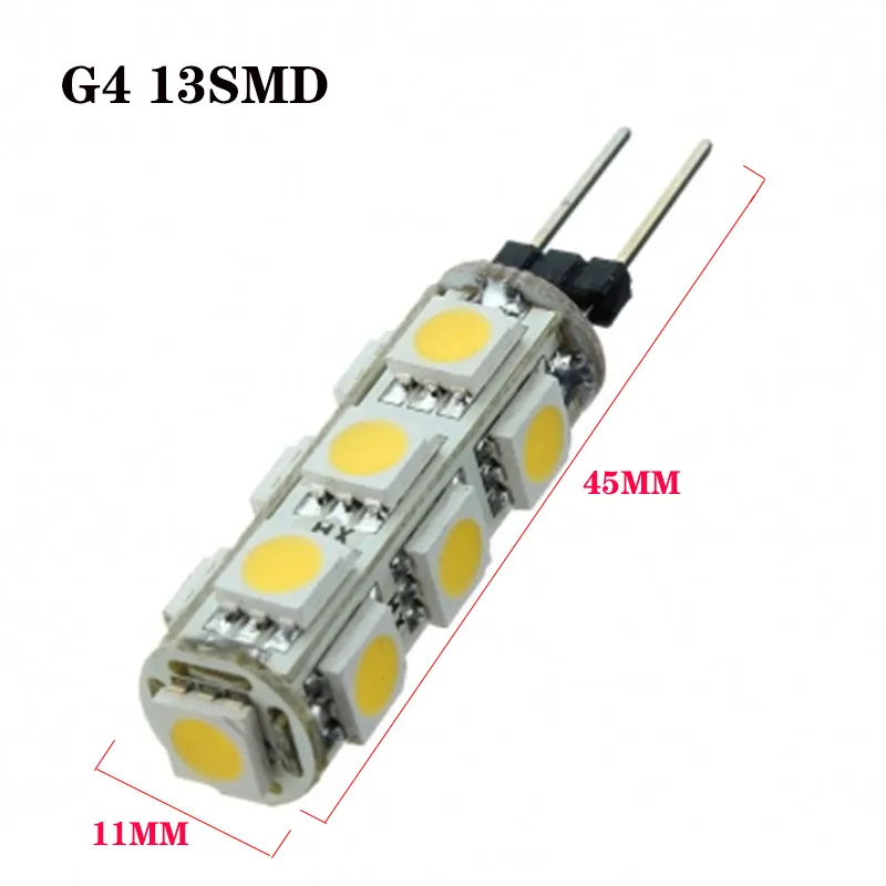 Yeni 10 adet G4 LED 12V 5050 9SMD 13SMD 9 13 SMD Araba temizleme ışıkları için Işık Kapalı Aydınlatma Lambası Okuma Sıcak Beyaz Mısır Ampul 12V
