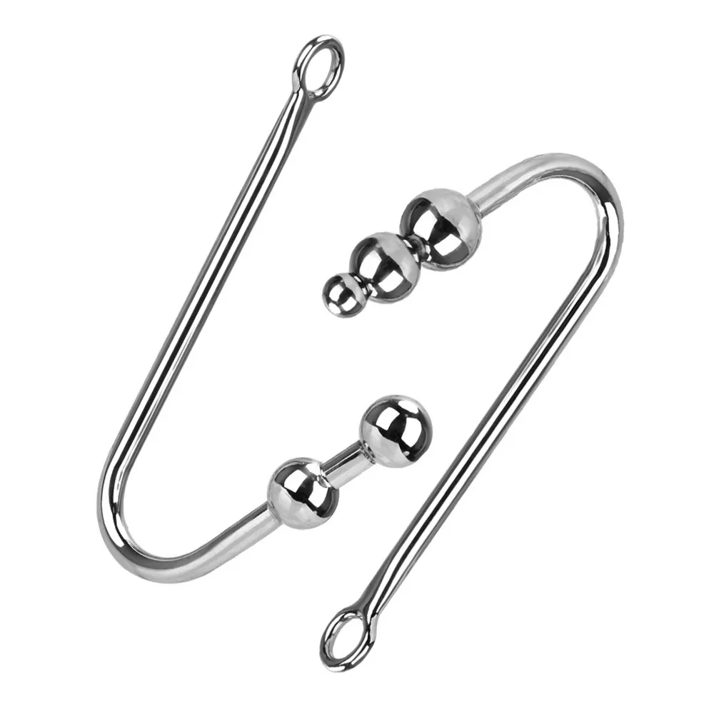 Anal Hook Butt Plug With Balls sexy Toys for Men Women Adult Products Metal Stainless Steel Dilator Hole