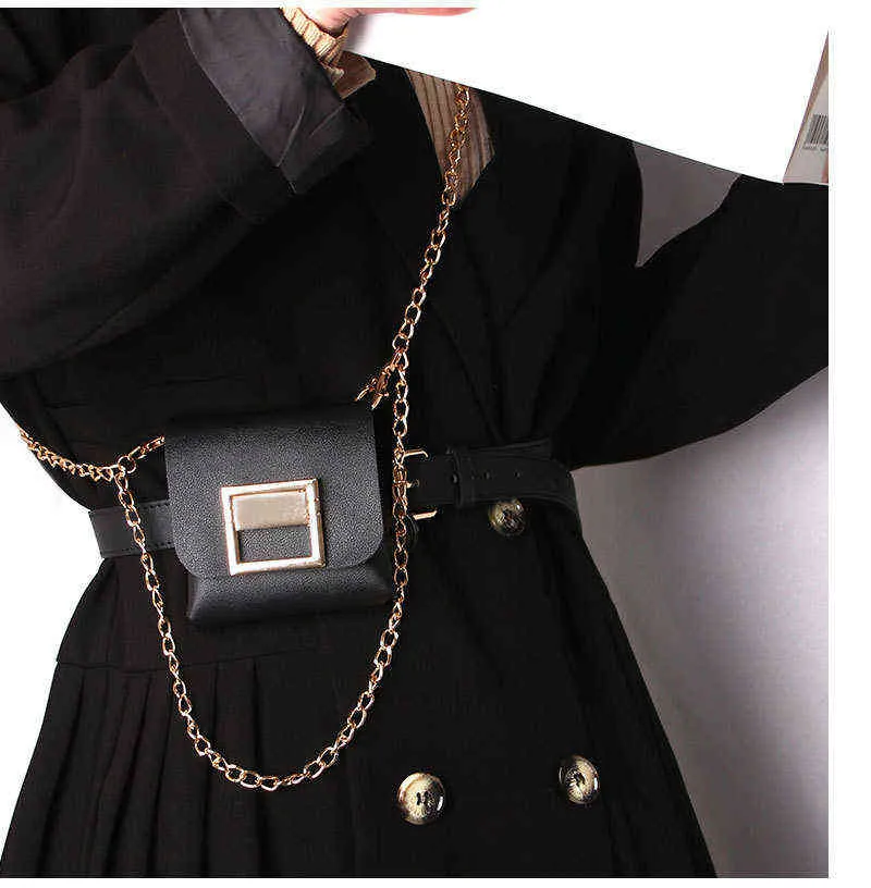 Bq Fashion Crossbody Chain Shoulder Strap Waist Belt Mini Purse Bag 220519