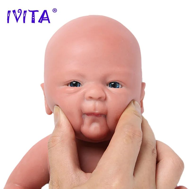 IVITA WG1512 36cm 1.65kg 100％フルシリコンリボーン人形3色の目の選択