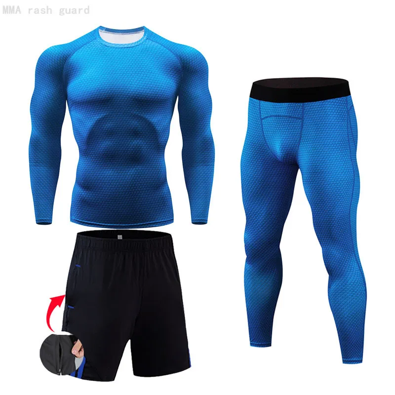 3-PC /set de alta calidad Terceros de alta calidad Leggings de compresión de hockey masculino