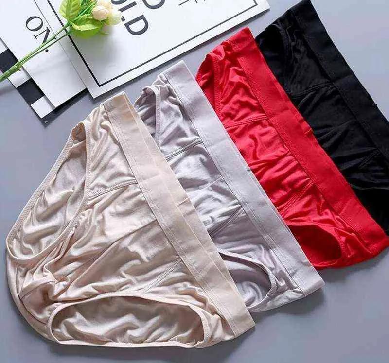 4 PACK Hommes 100% soie véritable slips de type mince culottes Sous-vêtements Lingerie grande taille M L XL 2XL 3XL 1067 T220816