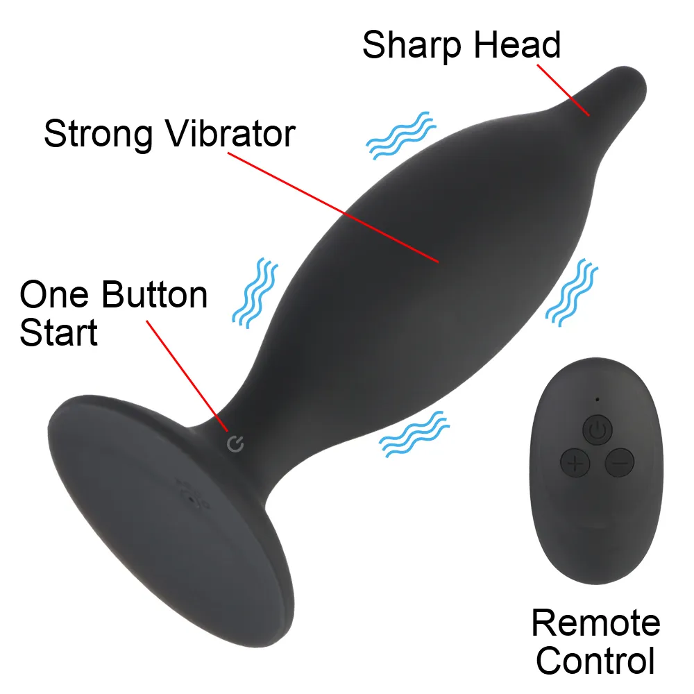 Olo Anal Dildo Vibrator Vibrating ButtプラグワイヤレスリモートコントロールGスポット刺激装置3サイズ10周波数前立腺マッサージ