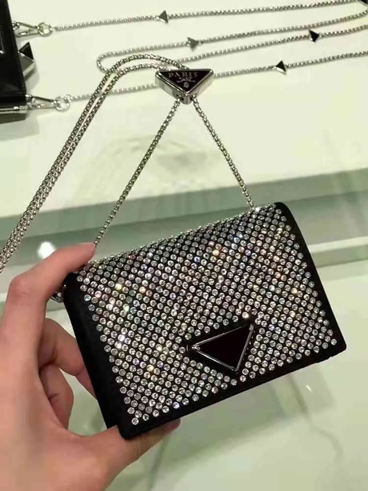 Purses sale 22 new mini small water diamond full diamond coin purse wallet versatile women's chain bag sling one Shoulder Messenger Bag