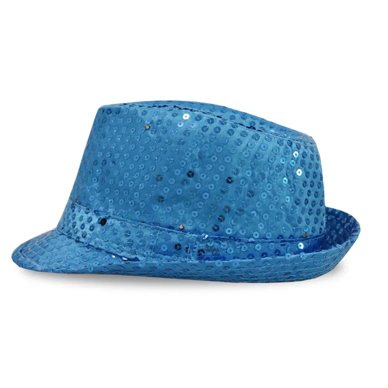 Lenço de lantejagem de lenço adulto performance Hats Magic liderou chapéu de jazz piscando luminoso chapéu de hip hop
