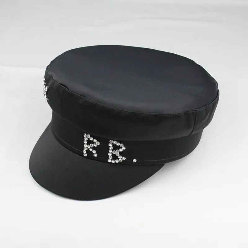 Simple RB Hat Women Street Fashion Style sboy Hats Black Berets Flat Top Caps Men Drop Ship Cap 220615