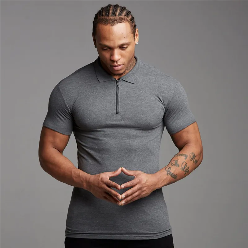 Ankunft Baumwolle Männer Polo-Shirt Tops Mode Marke Plus Größe Kurzarm Gym Bodybuilding Fitness Polo Hemd Homme Camisa 220408