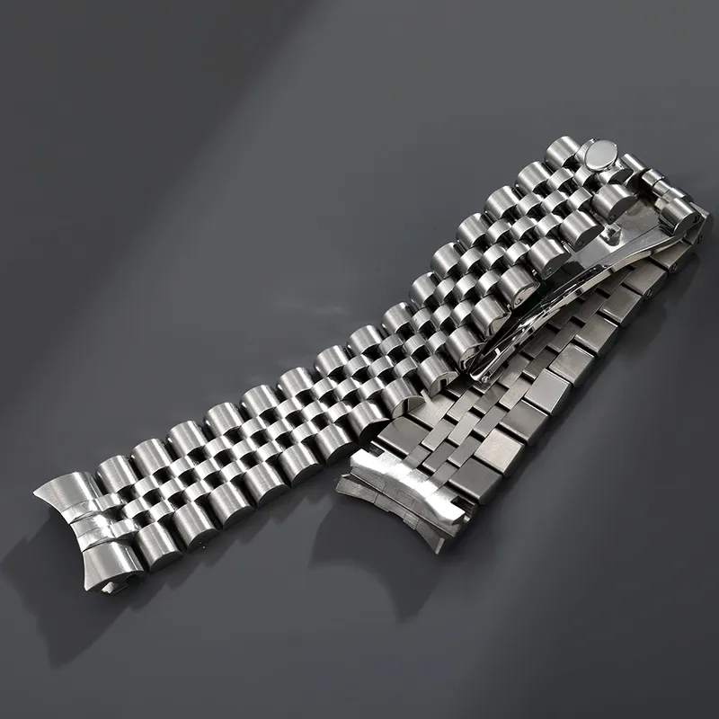 13mm 17mm 20mm 21mm 316L massief roestvrij staal Jubilee gebogen einde horlogeband band armband geschikt voor Rolex 220624