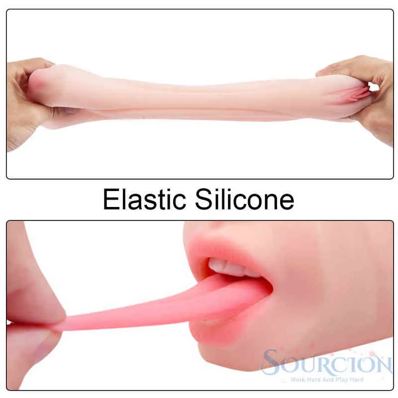 NXY Sex Men Masturbators Sw Male Masturbator Simulate Vaginal Oral Sex Toy for Man Realistic Mouth Erotic Adult Product Silicone Aircraft Cup No Vibrator 0412