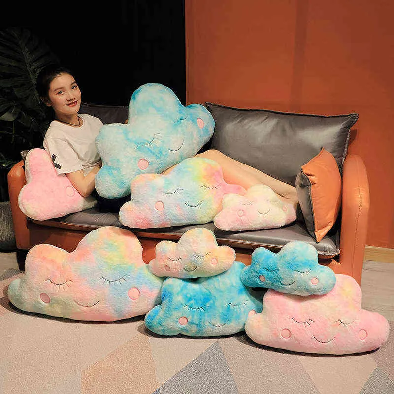 Almofada de pelúcia fofa e colorida com arco-íris de pelúcia Kawaii Sky Series Cuddles Bonito decoração de casa presentes de aniversário J220704