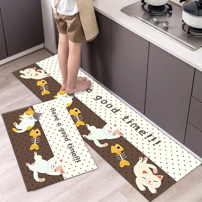 Modern Kitchen Mat Home Entrance Doormat Hallvägs sovrum vardagsrum dekoration golvmatta balkong badrum antislip lång matta 220811