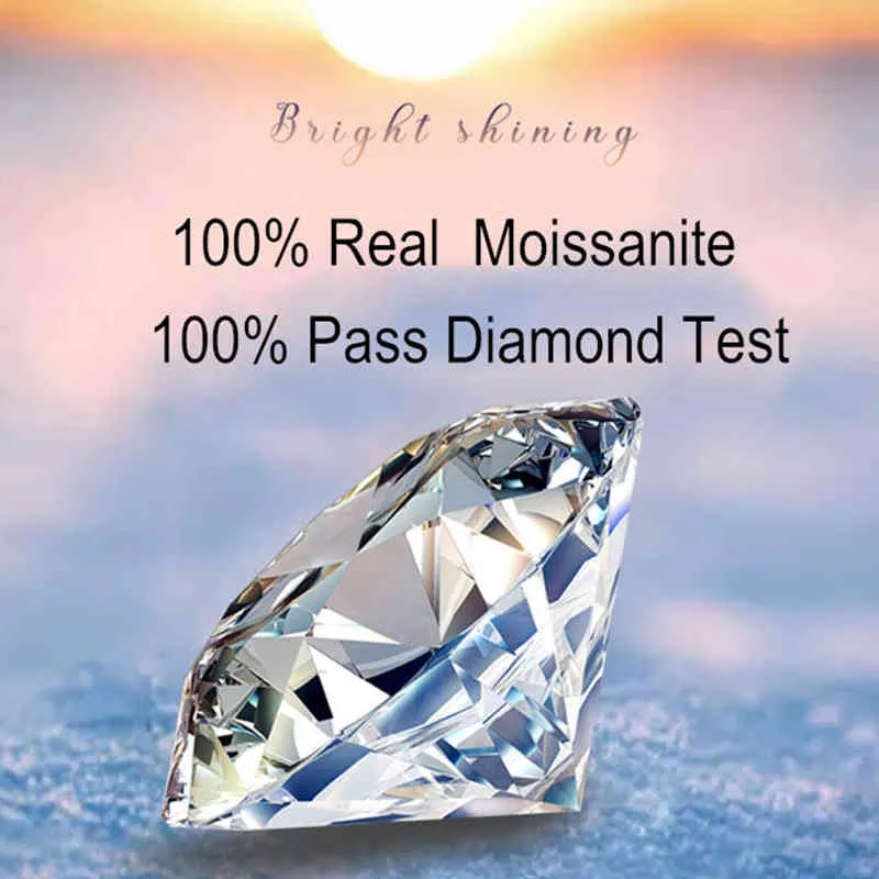 Geoki 퍼펙트 컷 통과 다이아몬드 테스트 5 ct D 컬러 VVS1 Moissanite 반지 925 스털링 실버 약혼 반지 럭셔리 쥬얼리