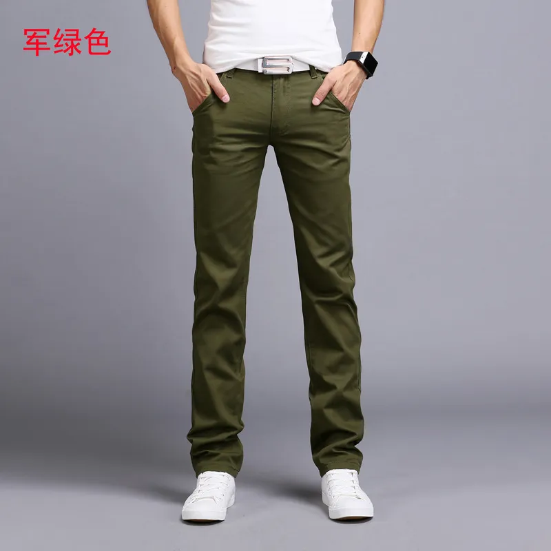Męskie spodnie wiosna lato swoboda mężczyźni bawełniany Slim Fit Modne spodnie Mężczyzna marka odzieży 9 kolorów plus rozmiar 28 38 220827