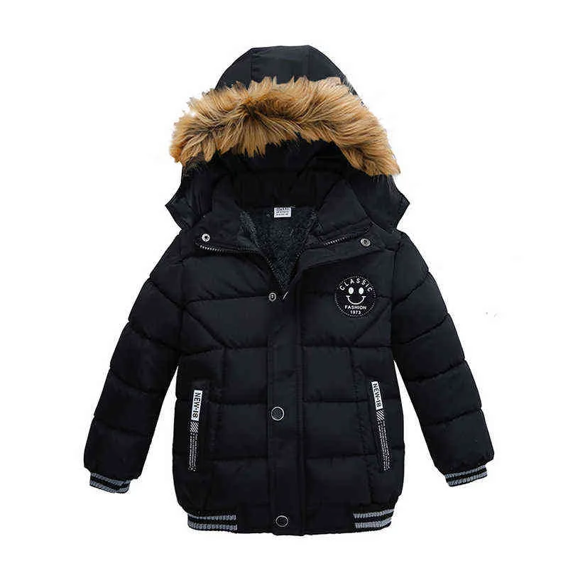 2022 Winterjongens jas voor kinderen jassen kinderen warme capuchon outfit dik fleece jas voor babyjongen kleding kostuum 2 3 4 5 6 j j220718