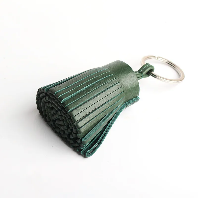Keychain de borla de couro genuíno para chaves de chaves de chave de chave de chave de chave de carma de mochila saco de mochila 220516