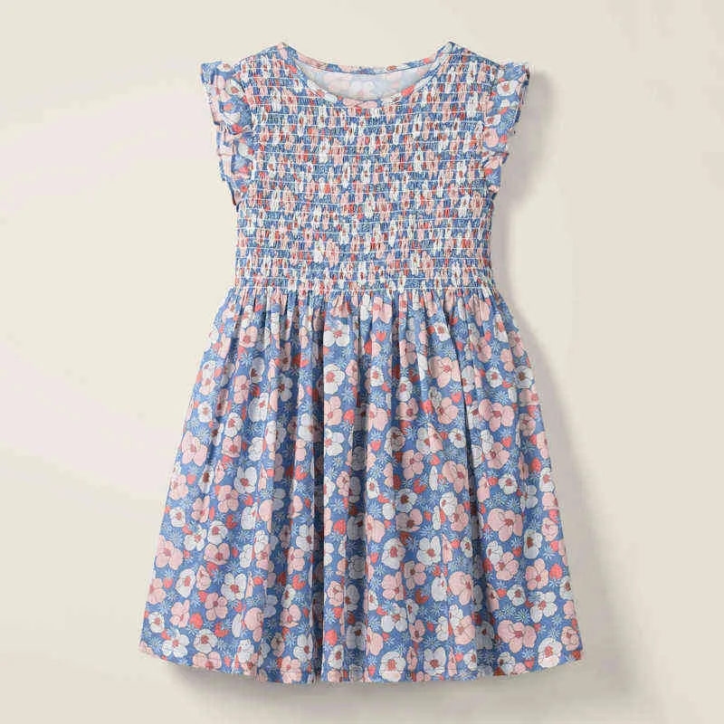 Little Maven 2022 Cotton Dress Summer Floral Floress Sleveless Algant and Pretty Dress for Baby Girls Kids من 2 إلى 7 سنوات G220518