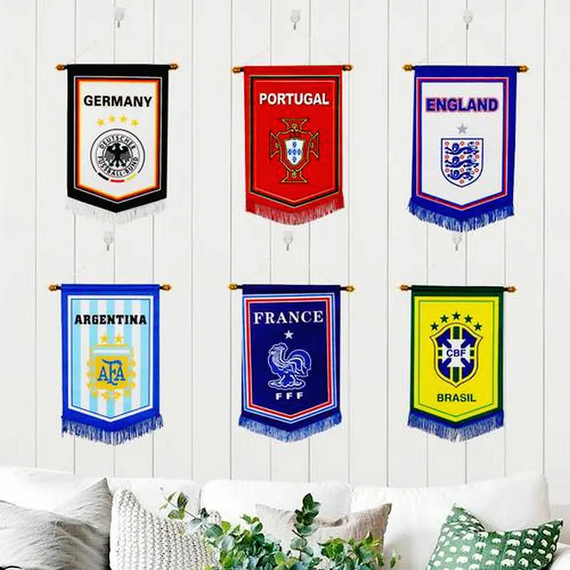 custom design at all size Banner Square Football Team Flag Customized hanging flag 220704