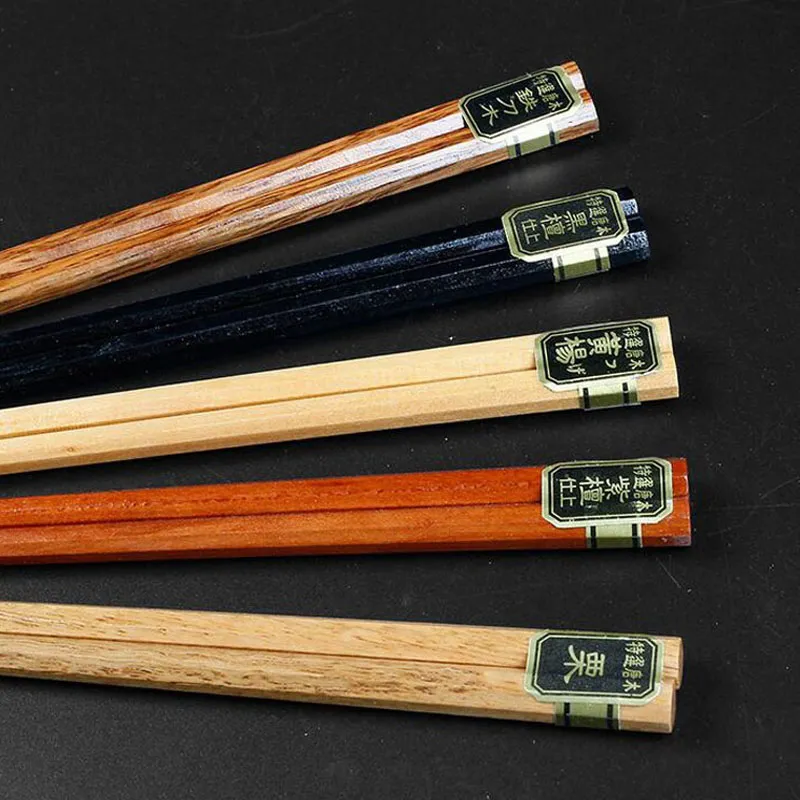 Новая мода китайская деревянная палочка для палочки для палочки на основе посуды Анти-Скидные Домохозяйственные деревянные наборы для палочек для палочек для палочки подарочная коробка столовых приборов