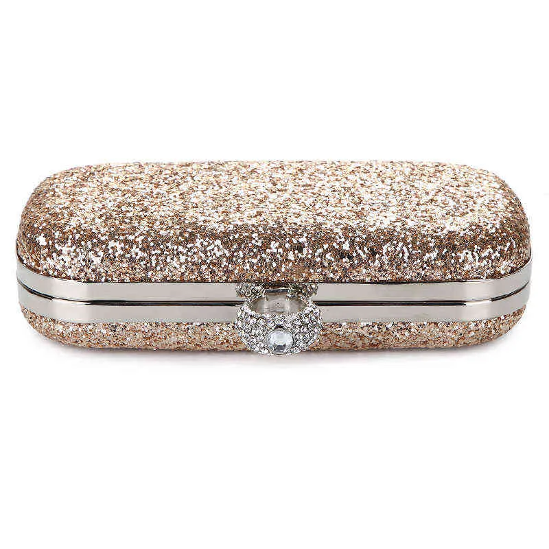 Evening Bags Sequin Clutch Bag Female Evening Clutches Finger Rings Wedding Purse Exquisite Women Chain Shoulder Bag Bolsa Feminina Zd1292 220316