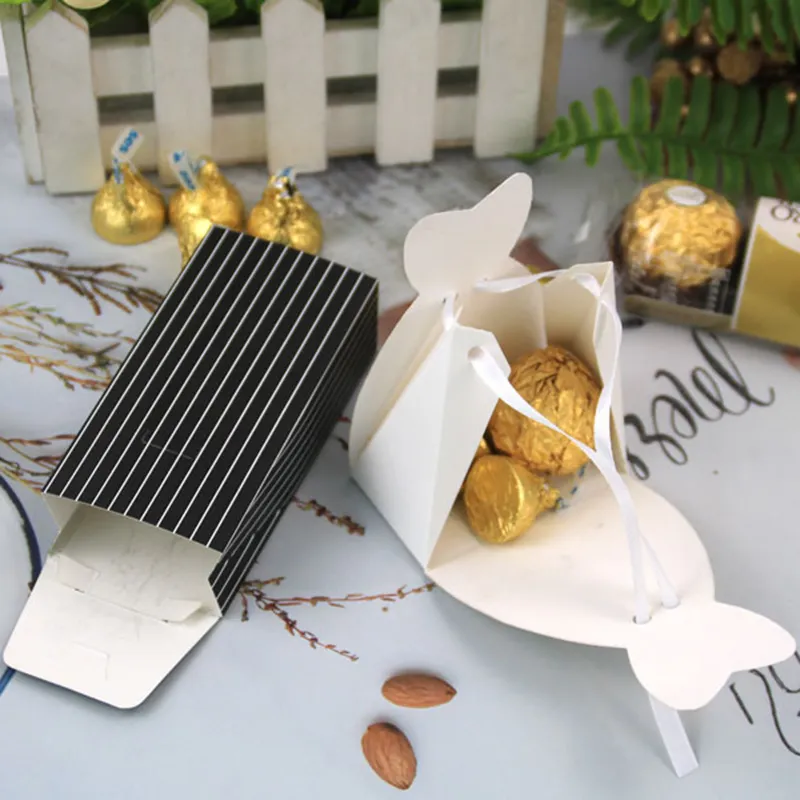 lot Bride And Groom Wedding Favor Holders Gifts Bag Candy Box DIY With Ribbon Wedding Decoration Souvenirs Party Supplies 5227393