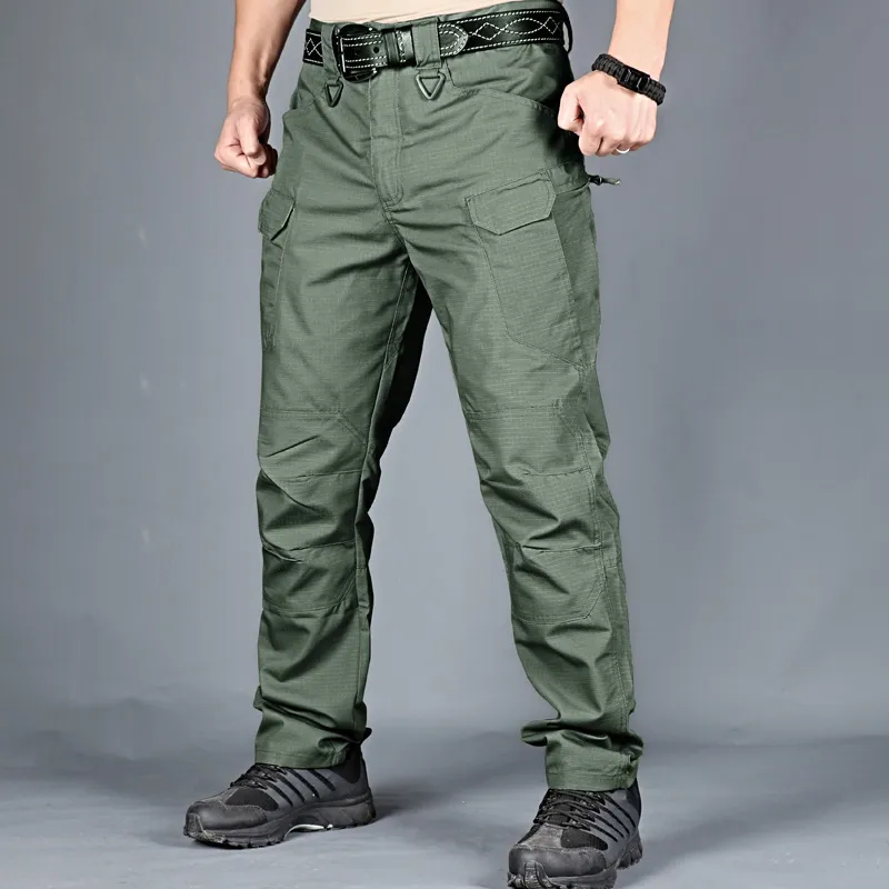 Pantalon cargo hommes Multi poche extérieure tactique pantalons de survêtement armée militaire grande taille imperméable à séchage rapide élastique pantalon de randonnée 220325