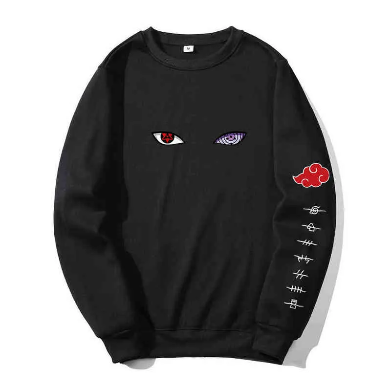 Akatsuki Cloud Symbols Papuzes de moletons de moletons de streetwear japonês Moda Harajuku Mulheres grandes tampos de dimensões G220429