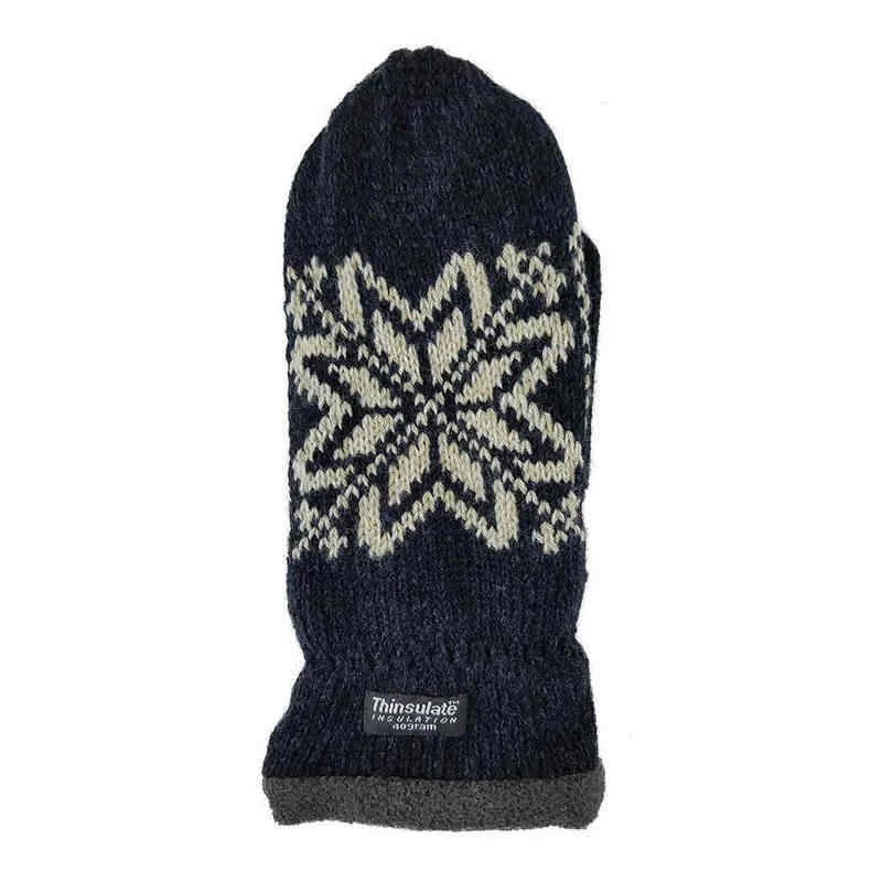Bruceriver Mens Snowflake Knit Mittens with Warm Thinsulate Fleece Lining T220815272I
