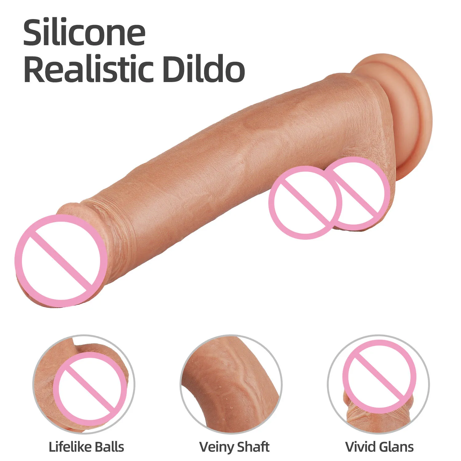 9-Zoll-starke Saugnäpfe, freihändig, flexibel, realistisch, für Erwachsene, sexy Spielzeug, Silikon-Dildo, Damen-Riesenspielzeug