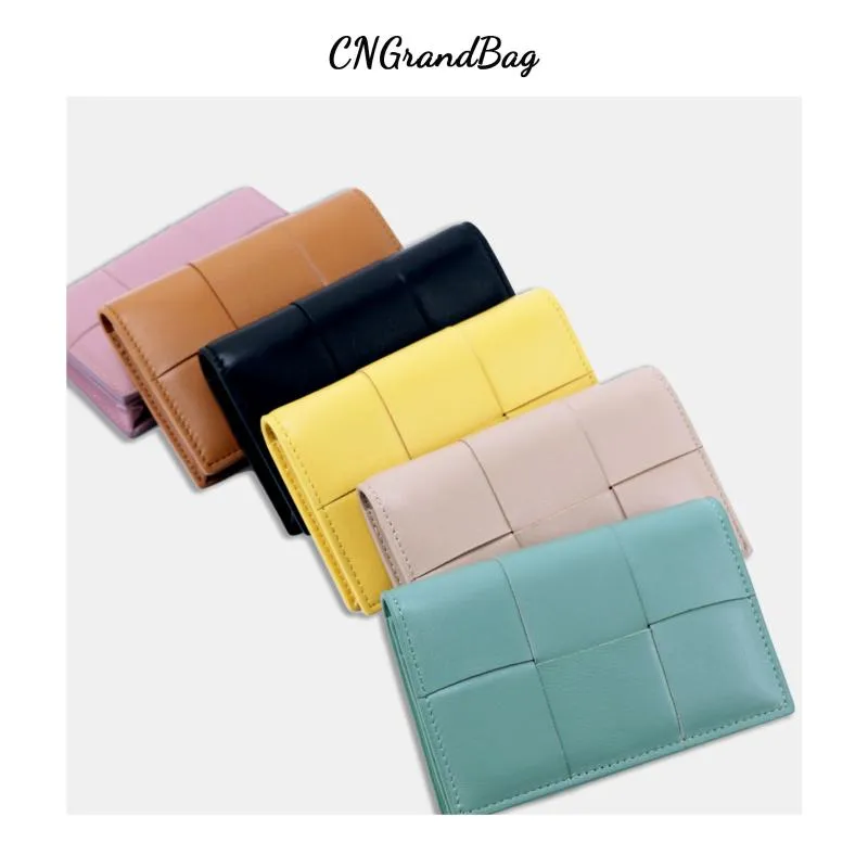 Card Holders Customized Letters Genuine Sheepskin Woven Storage Bag Men Women Business Holder Case Lipstick Mini BagCard265A