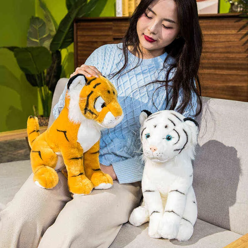 Almofada macia de alta qualidade, simulação de abraço de tigre, animal, boneca, crianças, presente de natal J220704