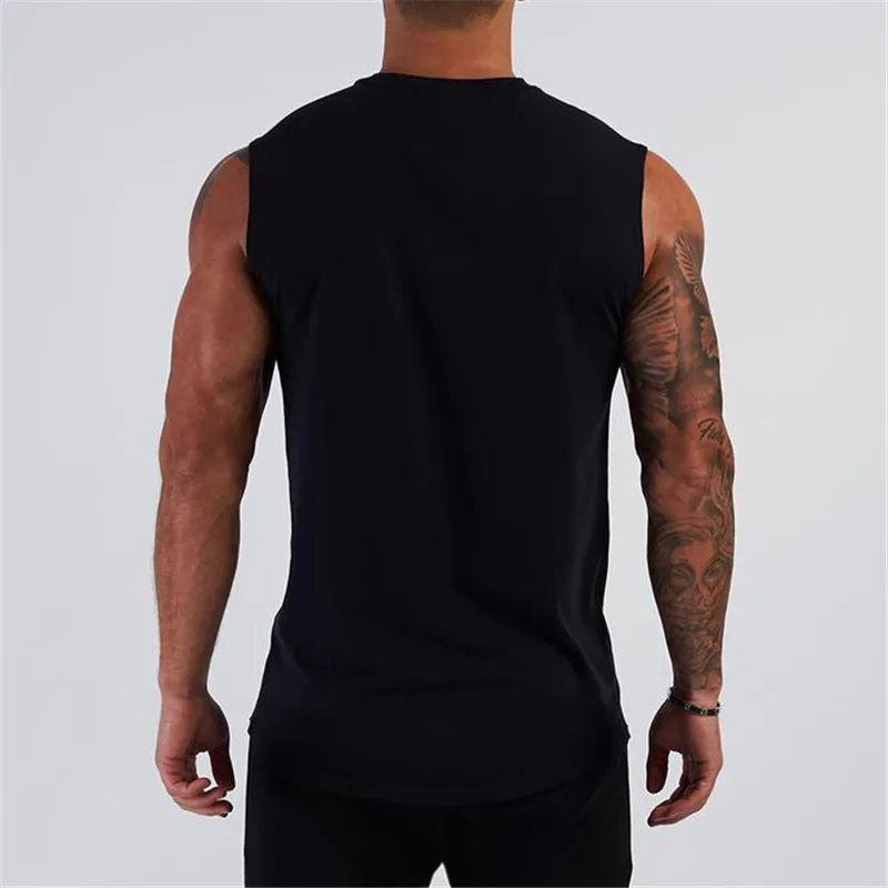 Sommer Kompression Turnhalle Tank Top Männer Baumwolle Bodybuilding Fitness Ärmelloses T-shirt Workout Kleidung Herren Sportswear Muscle Westen 220621