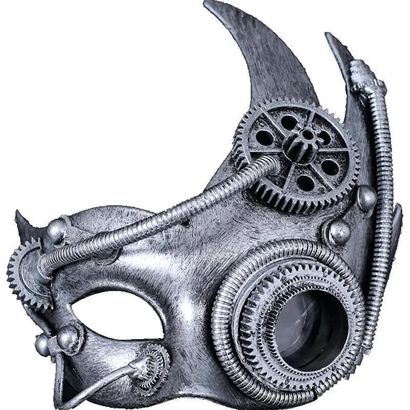 Steampunk Phantom Masquerade Cosplay Mask Ball Half Face Men Punk Costume Halloween Party Costume Props Heavy Metal 220812