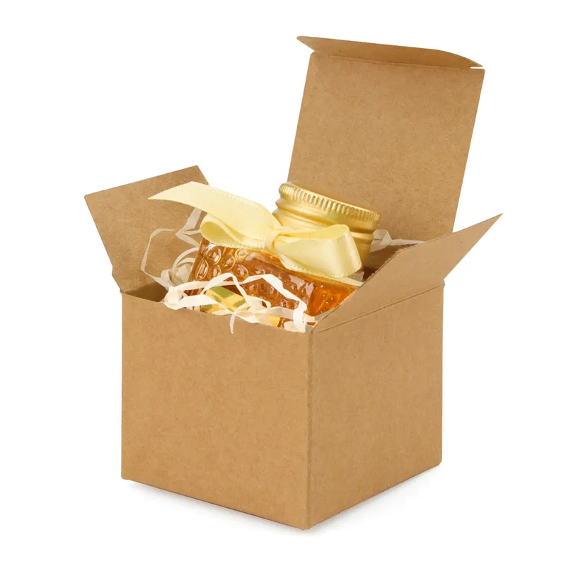 50 stcs Brown Kraft Paper Party Gift Diy Box Carton Wedding Party Box Multi Size Custom 220706