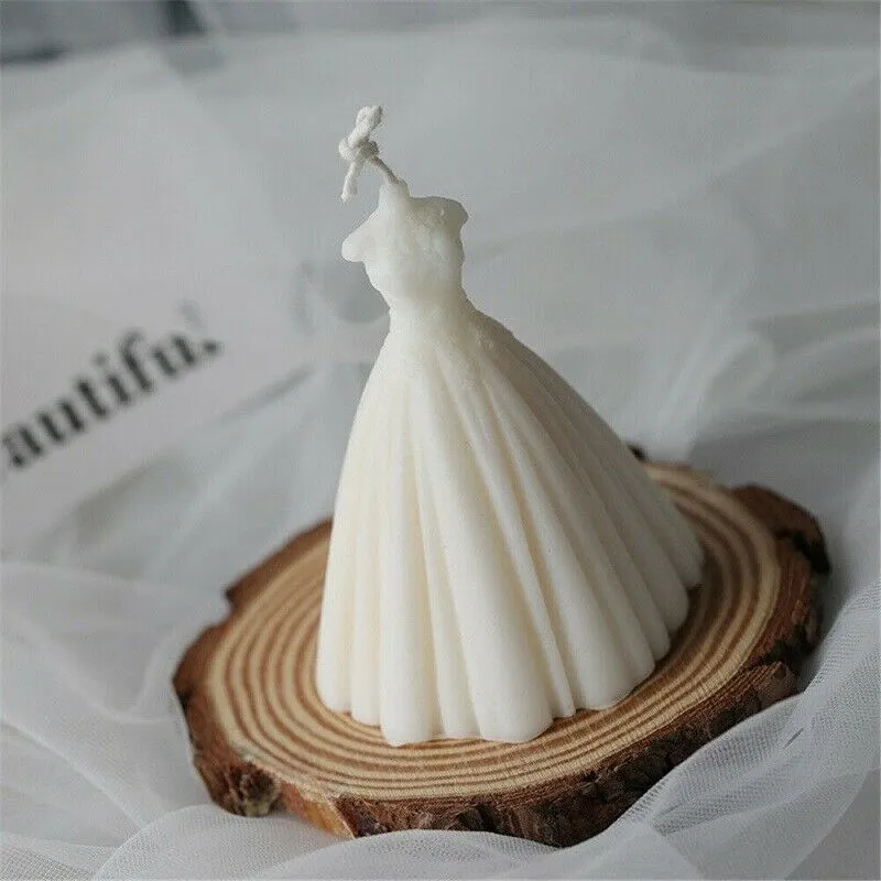 3D Skirt Princess Dress Shape Cake Mold Silicone Fondant Decorating Baking Tools Wedding Candle Mould 220531