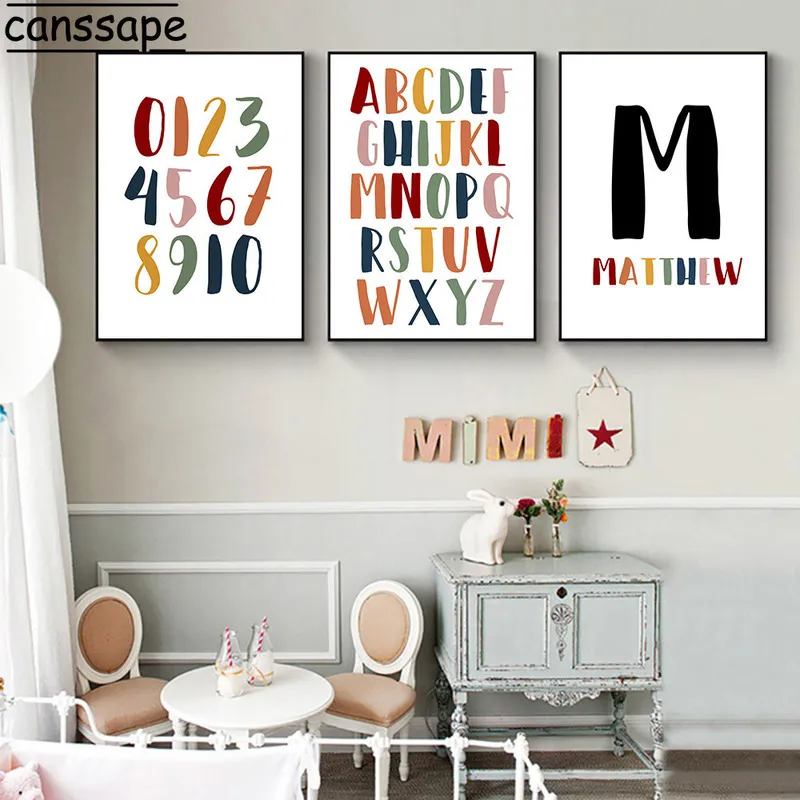 Anpassad namn Poster Eonal Canvas målning Nummer satsning affischer Nursery Wall Art Print Bild Childrens Room Decor 220614