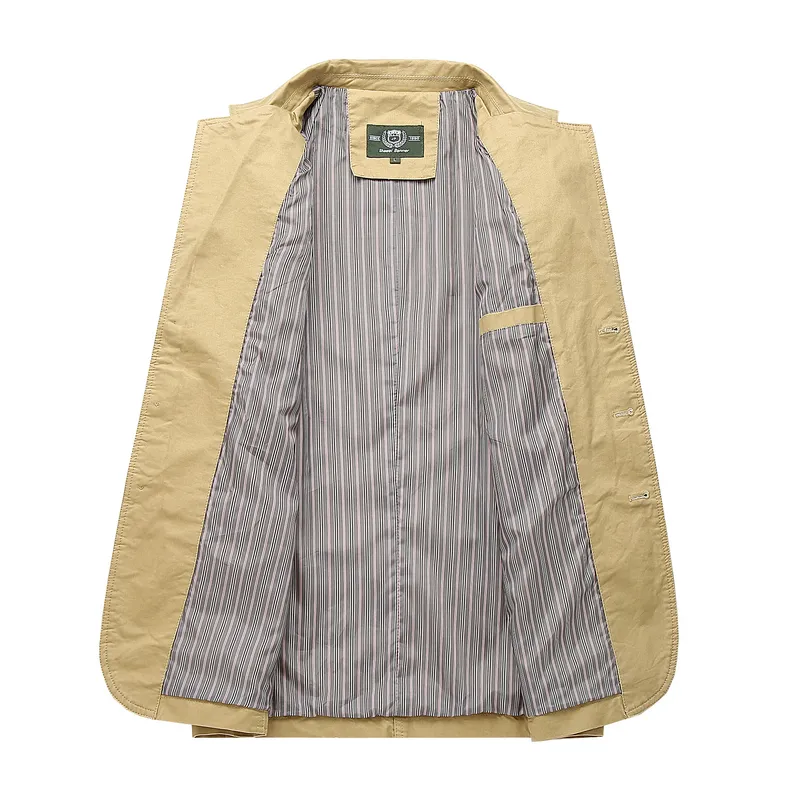 Męskie Blazery męskie wiosna jesień czysty bawełniany solidny swobodny menu ubrania odzieży odzież wierzchnia płaszcza M-4xl BSZ3 220527