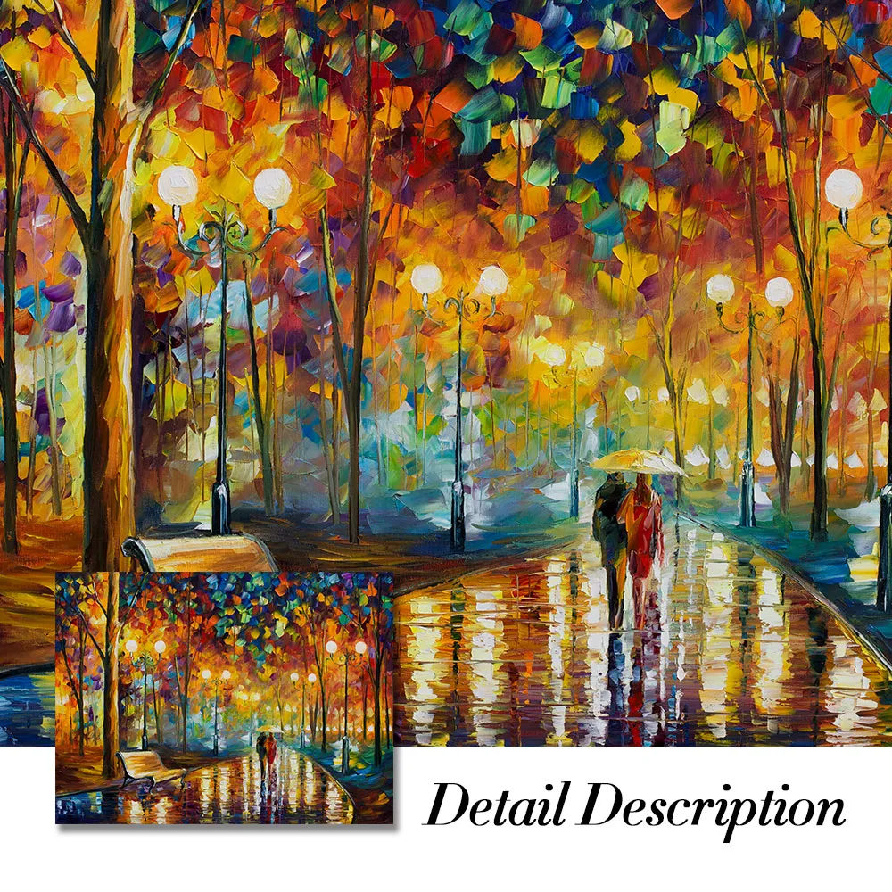 Modern Abstract Landscape Stree Yellow Light Canvas Painting Poster Print Wall Art Picture For Living Room Home Decor Frameless