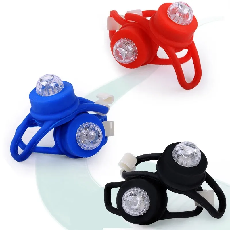 Bicycle Light Silicone Rear Night Safety Warning Cycling Double LED Front Bike Waterproof Tail