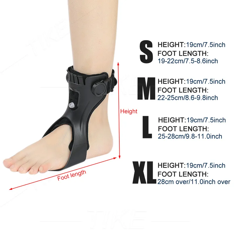 TIKE Adjustable Foot Droop Splint Brace Orthosis Ankle Varus & Valgus Fixed Strips Guard Support Hemiplegia Rehabilitation Shoes 220812
