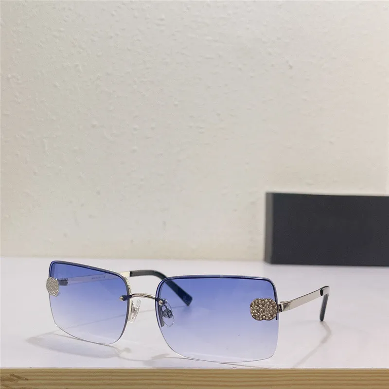 Nouvelles lunettes de soleil de design de mode 4104-b lentille carrée à demi-cadre en métal UV400 LENS269E