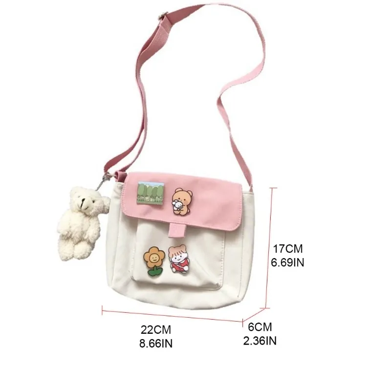 Shopping Sweet Kawaii Imprimé Toile Loisirs Quotidien Boutique Sac Bandoulière Épaule Cartable 220630