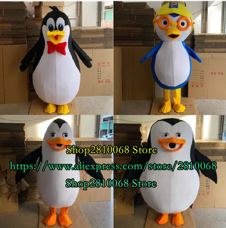 Costume da bambola mascotte Casco EVA di alta qualità Costume da mascotte pinguino Vestito da cartone animato Vestito operato Formato adulto Display pubblicitario neutro 1104