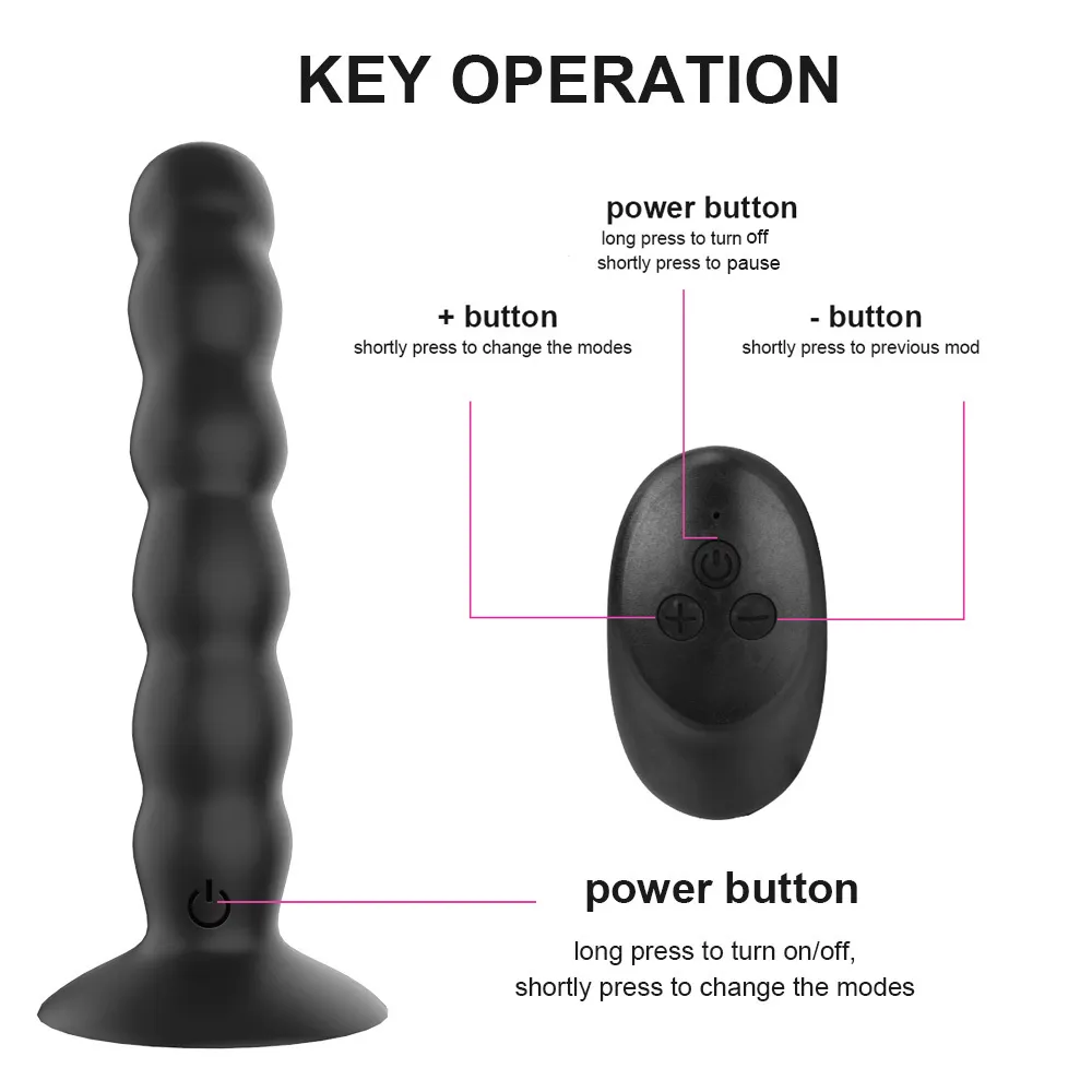 Perles anales forte ventouse 10 Modes vibrateur jouets sexy pour femmes hommes vagin Prostate Massage sans fil télécommande godemichet Anal