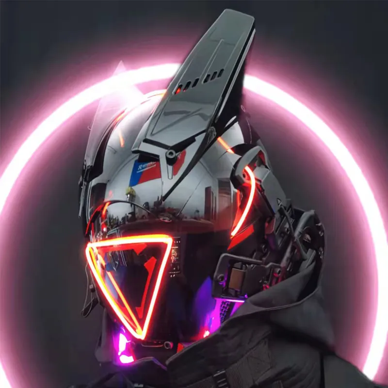Máscaras de fiesta Triangular Luz fría Cyberpunk Máscara Cosplay Equipo de ciencia ficción Fiesta 220823