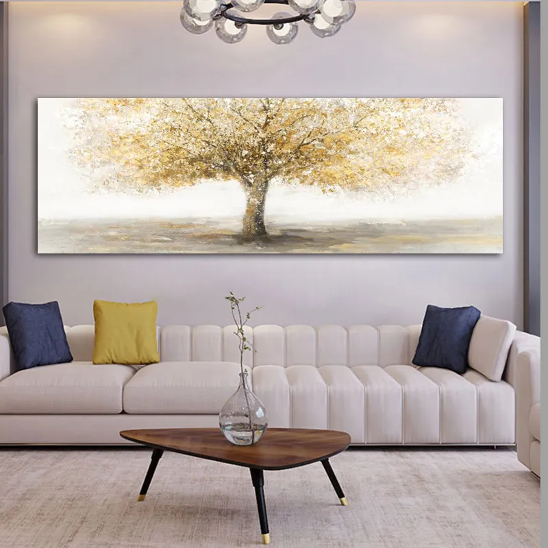 Золотые дерево плакаты декоративные картинки холст принты стены искусство для гостиной современный домашний декор.