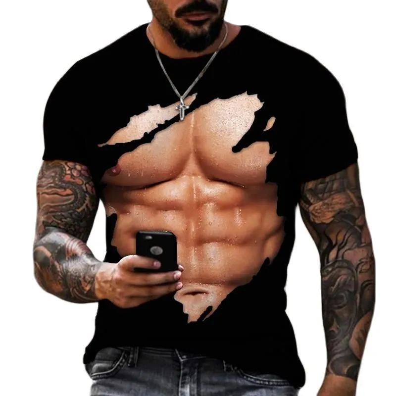 Mode Herren 3D Gedruckt Muscle T-shirt Casual Mode Harajuku Hohe Qualität Sport Übergroßen Lose Bequeme T-shirt Tops 6XL 220607