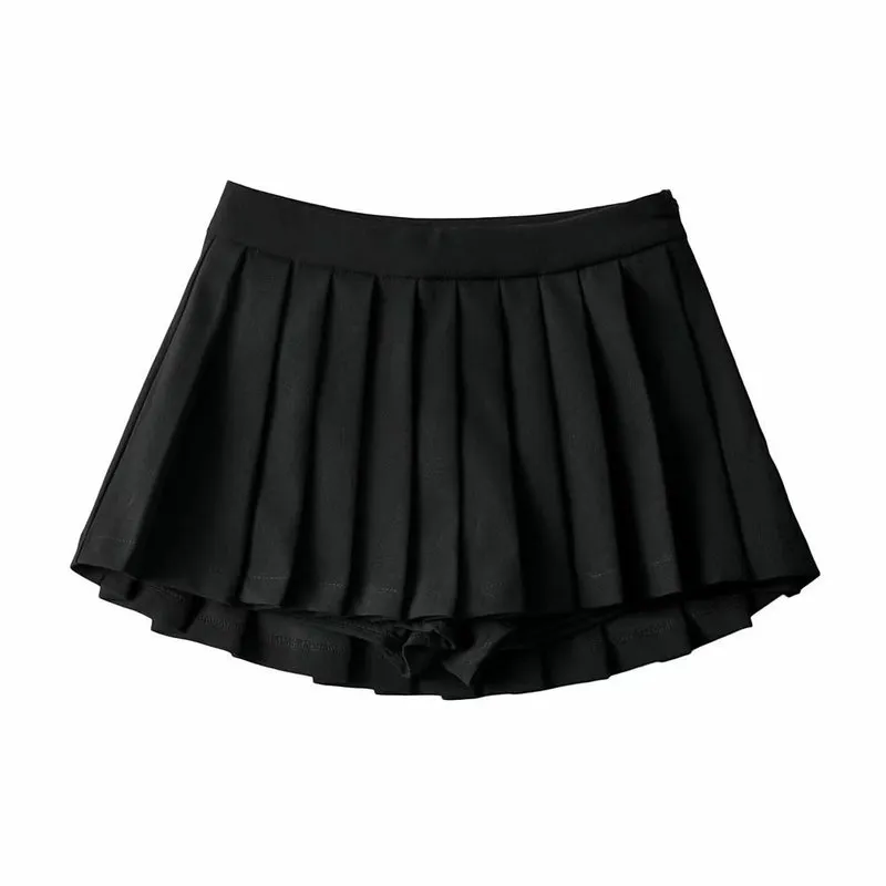Sommarkjolar med hög midja Sexiga minikjolar damer Vintage plisserad kjol Koreanska tenniskjolar Kort Vit Svart 220511