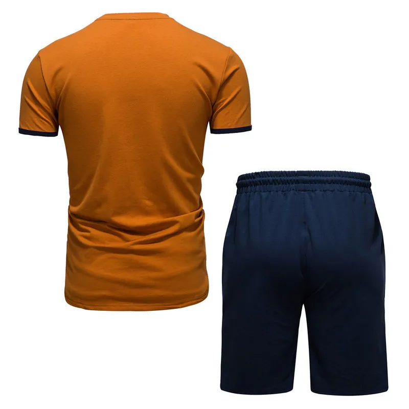 Aiopeson T -shirt en shorts sets voor mannen katoen casual gym sportieve outdoor hardlopen sportkleding sets tracksuit mannen zomerse kleding 220622