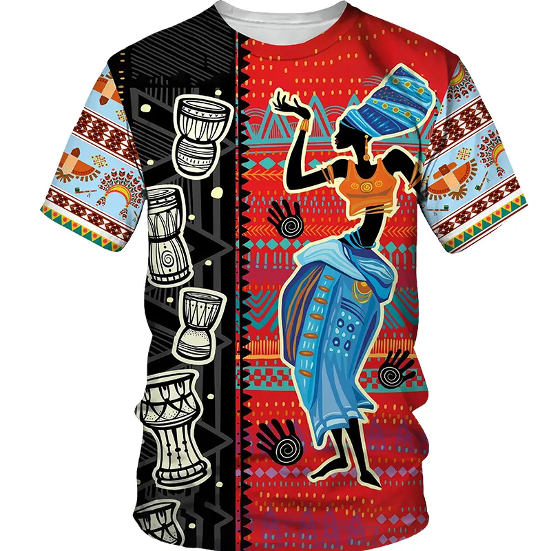 Afrikanische Männer039s T-shirts Sommer O Hals Kurzarm T-shirt Plus Größe Casual Mann Top Vintage Stil 3D Gedruckt Dashiki Kleidung 226933043